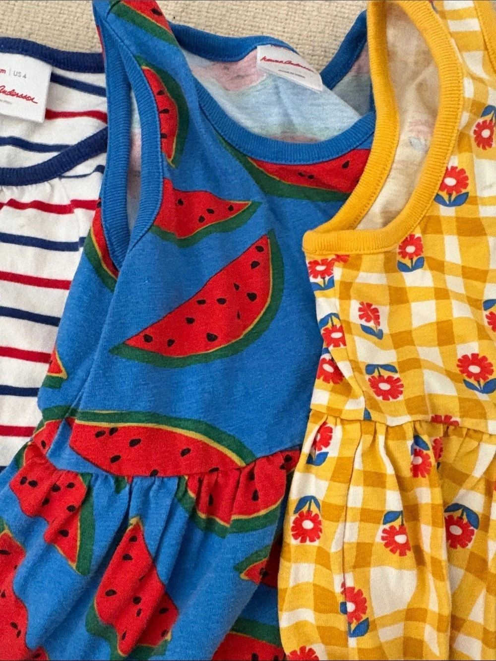 Hanna Andersson Play Dress Bundle of 5 Girls Size 4 Blue & Multi - Picture 6 of 8